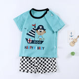 Boys And Girls Summer T-shirt Half Sleeve Suit Shorts Thin Captain Monkey 0 - Tophatter Daily Deals