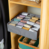24 Compartment Underwear Sock Storage Box Washable Grey 0 - Tophatter Daily Deals