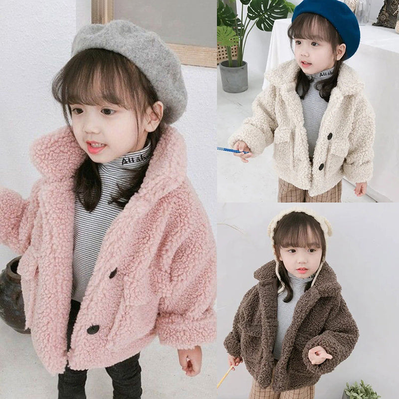 Baby Foreign Style Korean Version Plus Fleece Thickened Solid Color Top 0 - Tophatter Daily Deals