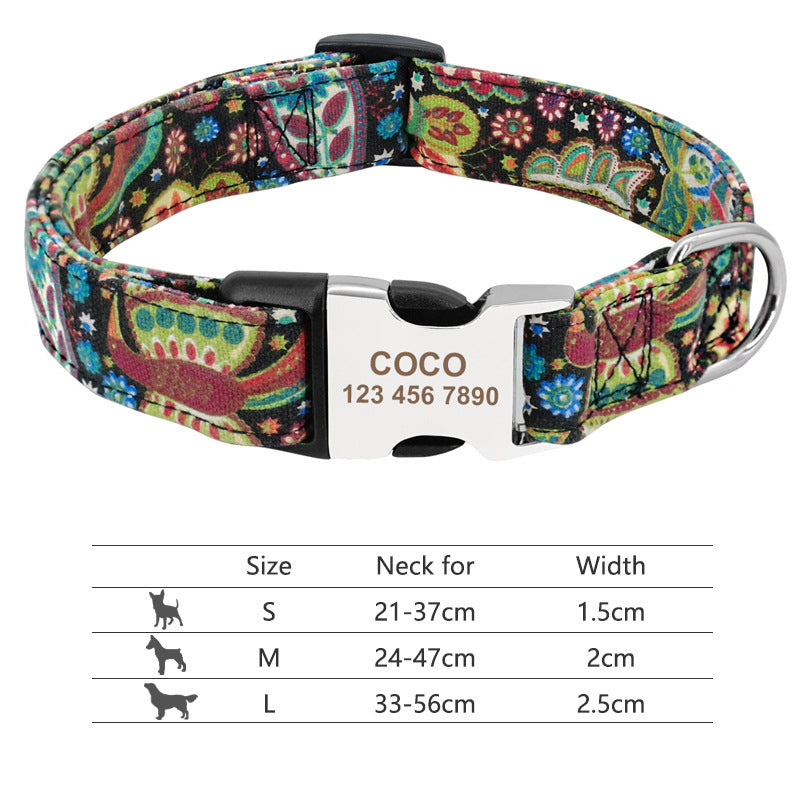 Adjustable Nylon Dog Collar Personalized Dogs Cat ID 019RedGreen 7 - Tophatter Daily Deals