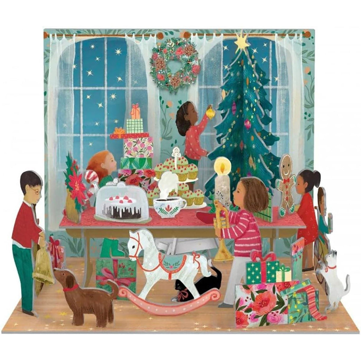 3D Pop & Slot A Christmas Party Free Standing Christmas Advent Calendar Advent Calendar - Tophatter Daily Deals