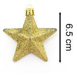 Gold 8 Piece Mini Christmas Star Baubles | Set Of 8 Star Christmas Tree Bauble Decorations | Xmas Tree Baubles Gold Christmas Tree Ornaments Tree Decoration - Tophatter Daily Deals