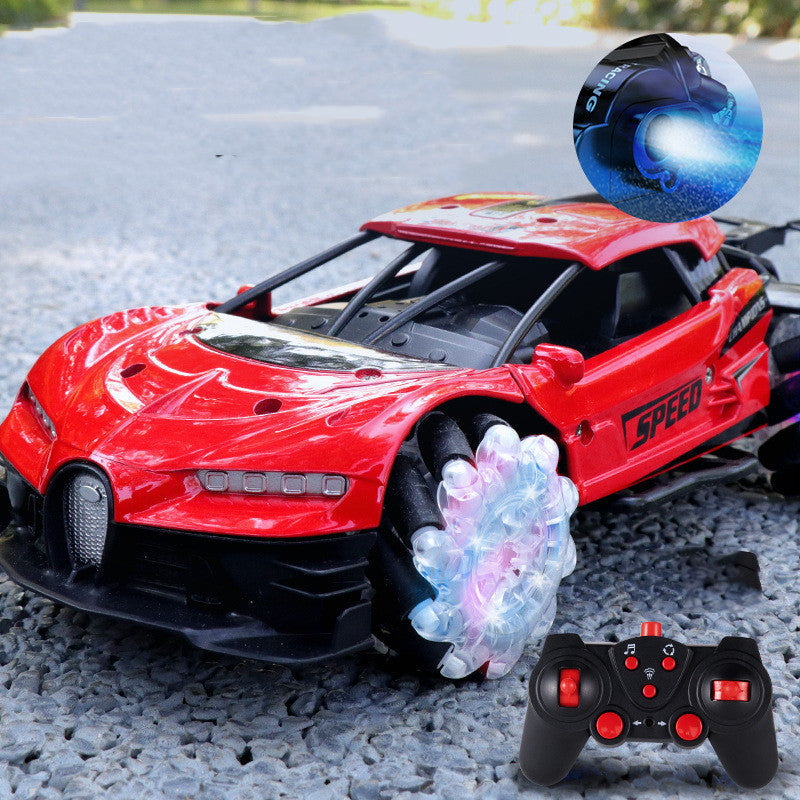 Alloy Remote Control Stunt Spray Car With Light And Sound Effects 0 - Tophatter Daily Deals