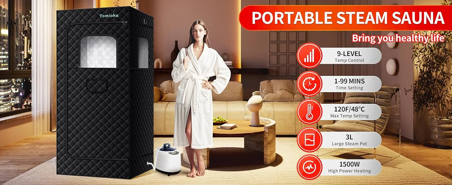 Tomioka® Portable Steam Spa Sauna + Chair Saunas - Tophatter Daily Deals