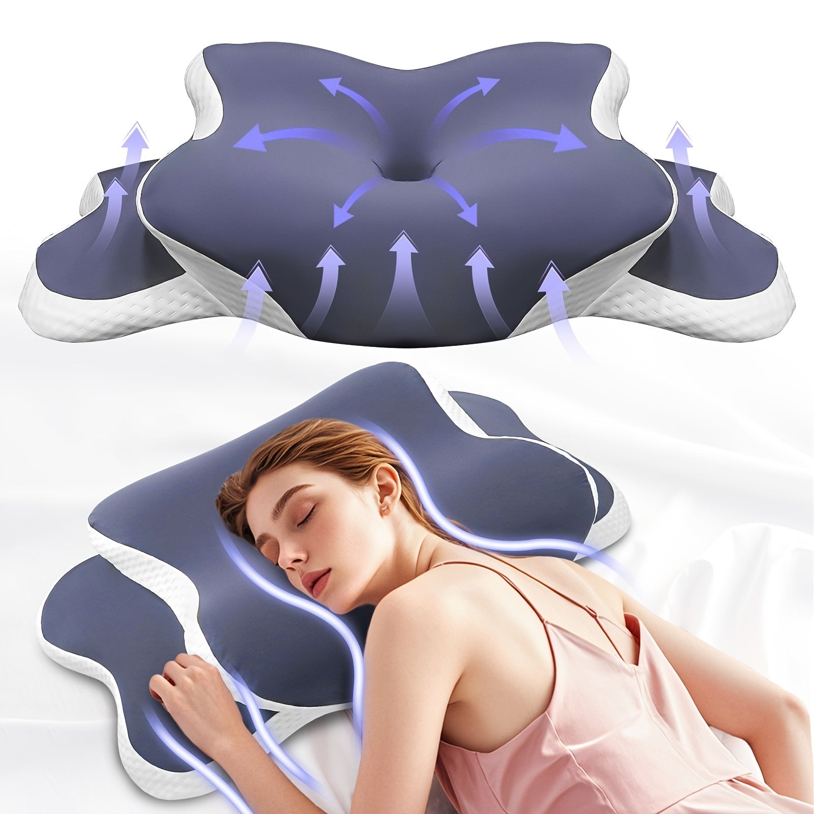 Butterfly Memory Foam Pillow for Neck Support Sleep Pillows - Tophatter Daily Deals