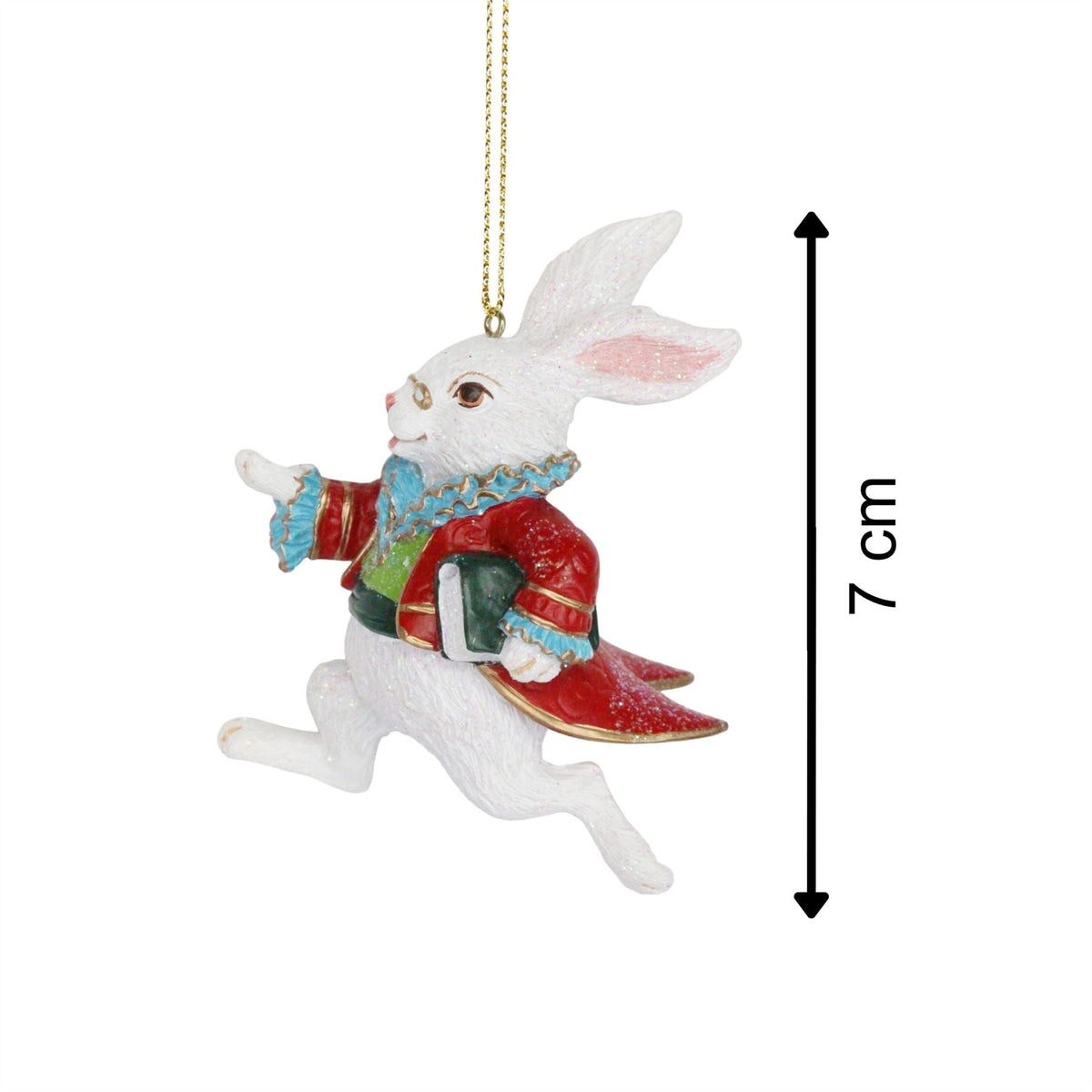 White Rabbit Christmas Bauble Alice in Wonderland Christmas Tree Ornament - 9cm Baubles - Tophatter Daily Deals
