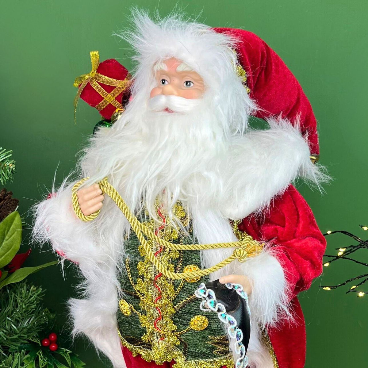 Standing Santa Claus | Traditional Santa Claus Figure Christmas Ornament - 50cm Ornament - Tophatter Daily Deals