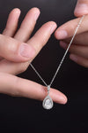 1.5 Carat Moissanite 925 Sterling Silver Teardrop Necklace 1 Carat - Tophatter Daily Deals