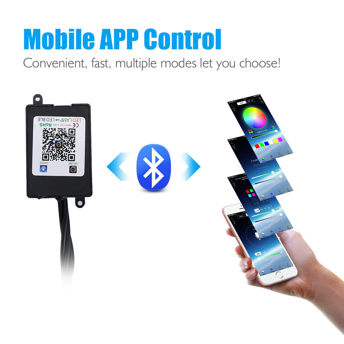 Auto LED RGB Interior Atmosphere Strip Light Decorative Foot Lamp With USB Wireless Remote Music Control Multiple Modes For Car 5 - Tophatter Daily Deals