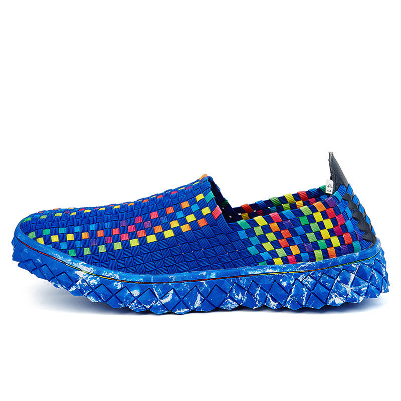 Braided Shoes Men's Casual Sports Shoes Elastic Loafers Sapphire Blue 0 - Tophatter Daily Deals