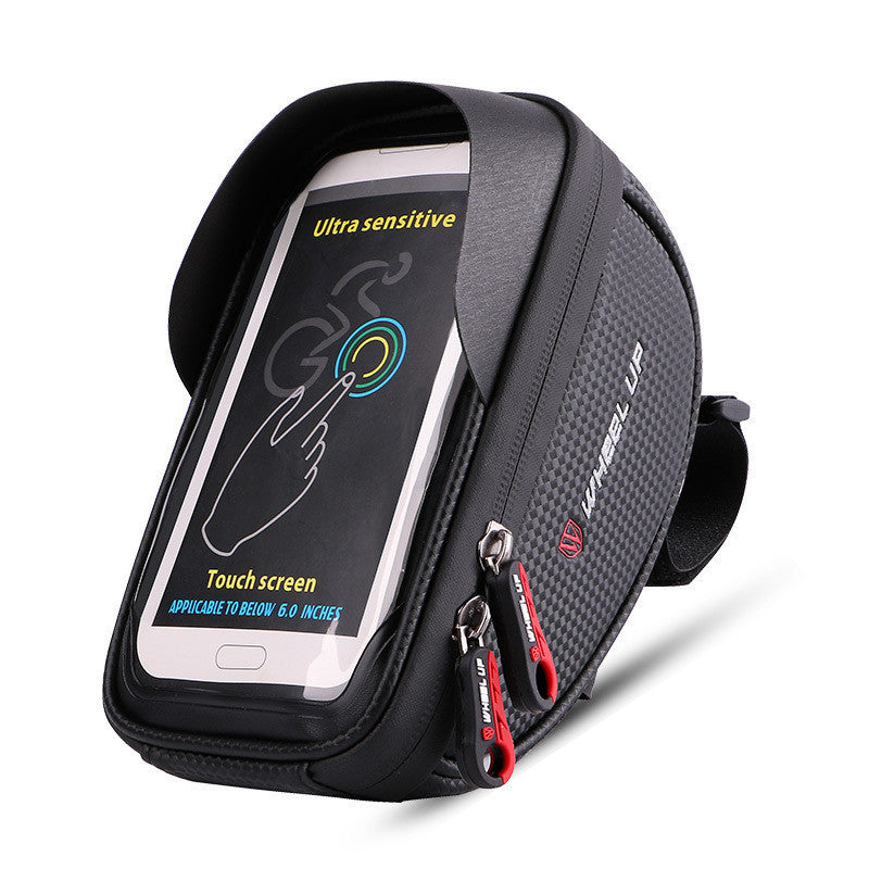 Bicycle Bag, Touch Screen Phone Bag, Mountain Bike Front Beam Bag, Cycling Bag, Handlebar Bag Black 0 - Tophatter Daily Deals