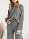 Long Sleeve Lounge Top and Drawstring Pants Set Loungewear Sets - Tophatter Daily Deals