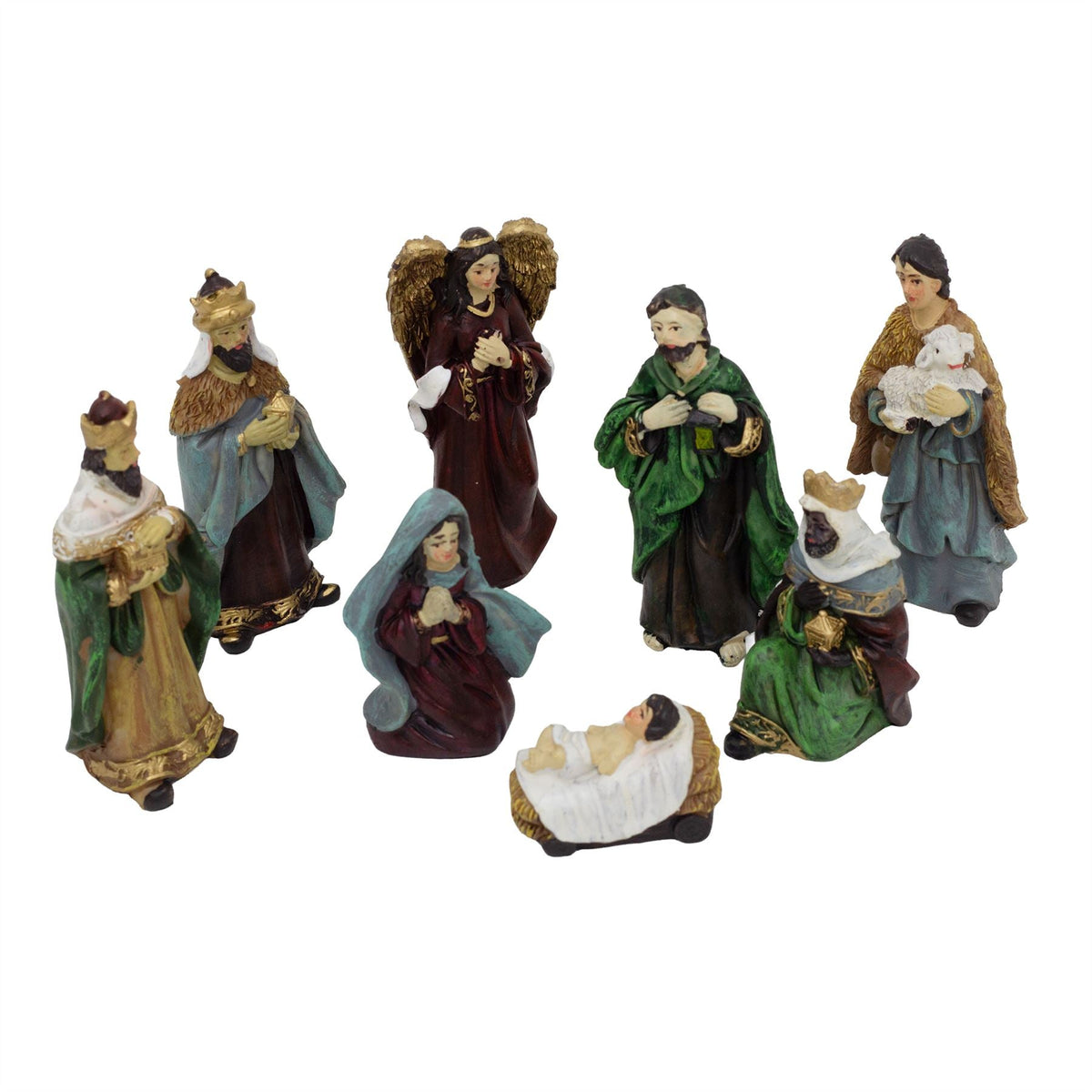 8-Piece Christmas Nativity Figurines | Traditional Holy Family Figures Set - 9cm Nativity Set - Tophatter Daily Deals