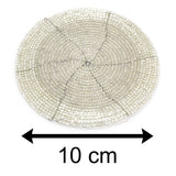 Set Of 4 Silver Glass Coasters | Chic Beaded Drinks Coaster Set | Round Cup Mug Glass Table Mats Coaster - Tophatter Daily Deals