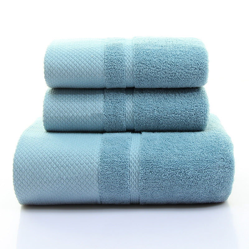 Bath Towel Three-piece Gift Box Grey blue 0 - Tophatter Daily Deals