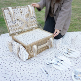 Four-Person Rattan Picnic Basket Set Outdoor Recreation > Picnic > Picnic Baskets - Tophatter Daily Deals