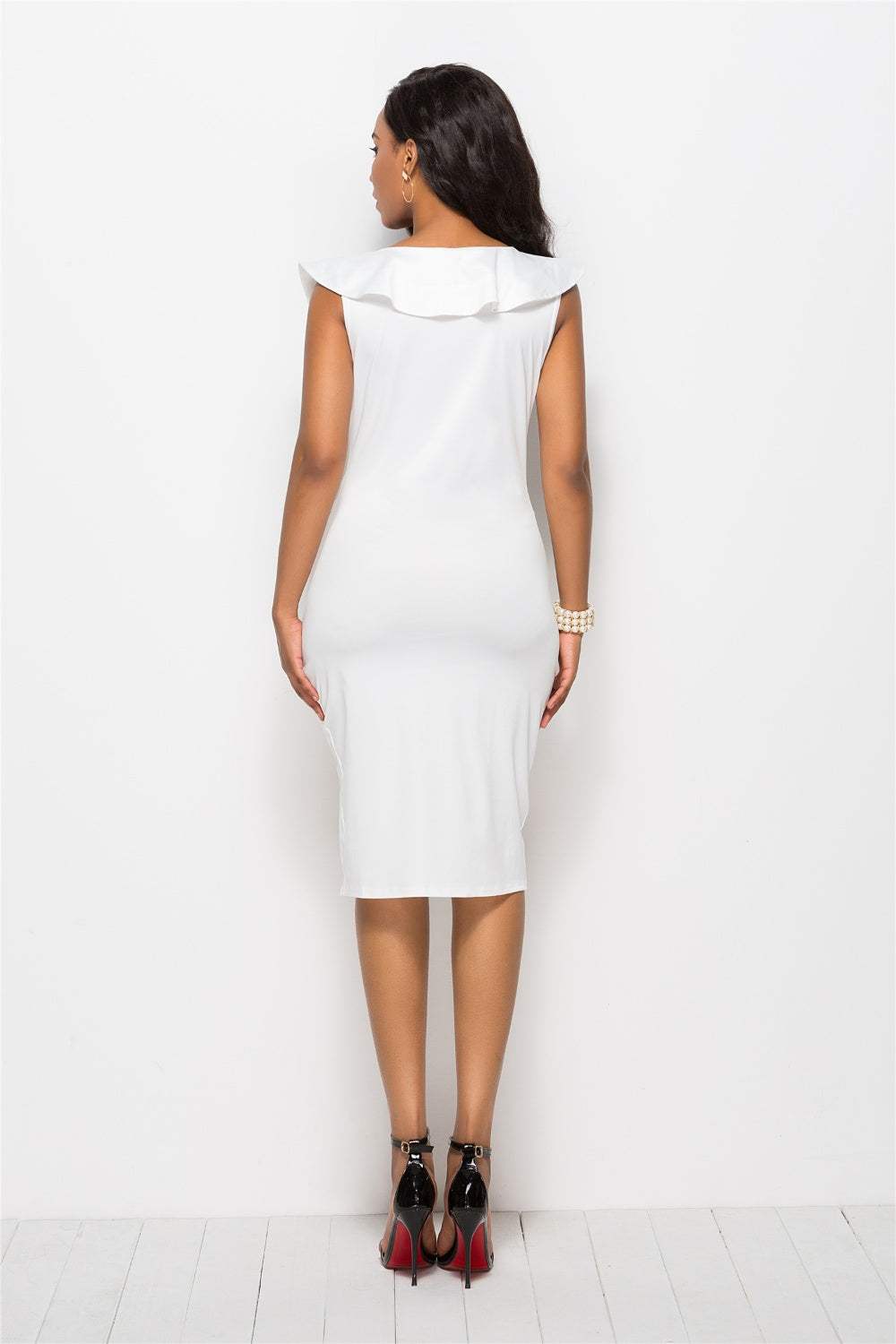 Ruched Ruffled Cap Sleeve Dress Cocktail Dresses - Tophatter Daily Deals