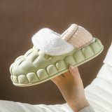 Bubble Shoes With Foldable Heel Slippers Women Warm Indoor House Shoes Green 4 - Tophatter Daily Deals
