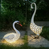 Solar Swan Garden Statue Outdoor Lawn Ornaments & Garden Sculptures - Tophatter Daily Deals