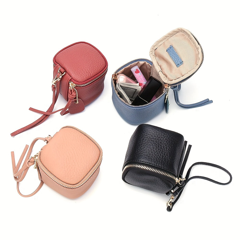 Mini Leather Bucket Coin Purse with Wrist Strap Handbags & Wallets - Tophatter Daily Deals