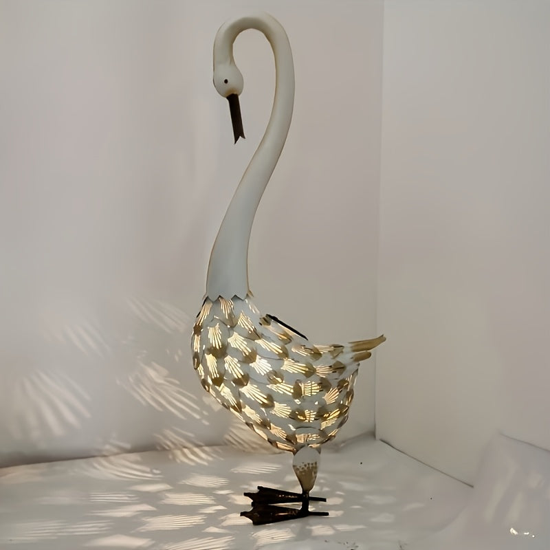 Solar Swan Garden Statue Outdoor Lawn Ornaments & Garden Sculptures - Tophatter Daily Deals