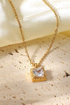 Rhinestone Pendant Gold-Plated Necklace Necklaces - Tophatter Daily Deals