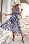 Floral Belted Surplice Sleeveless Tiered Dress Casual Dresses - Tophatter Daily Deals