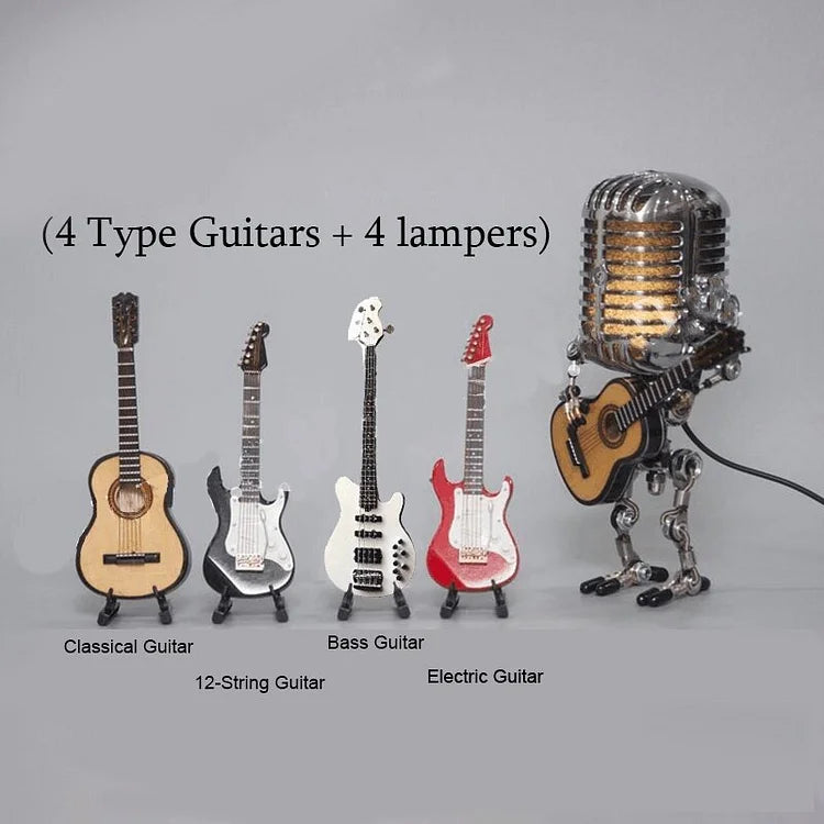 Microphone Robot Lamp Vintage Guitar Sculpture Fall 2025 - Tophatter Daily Deals