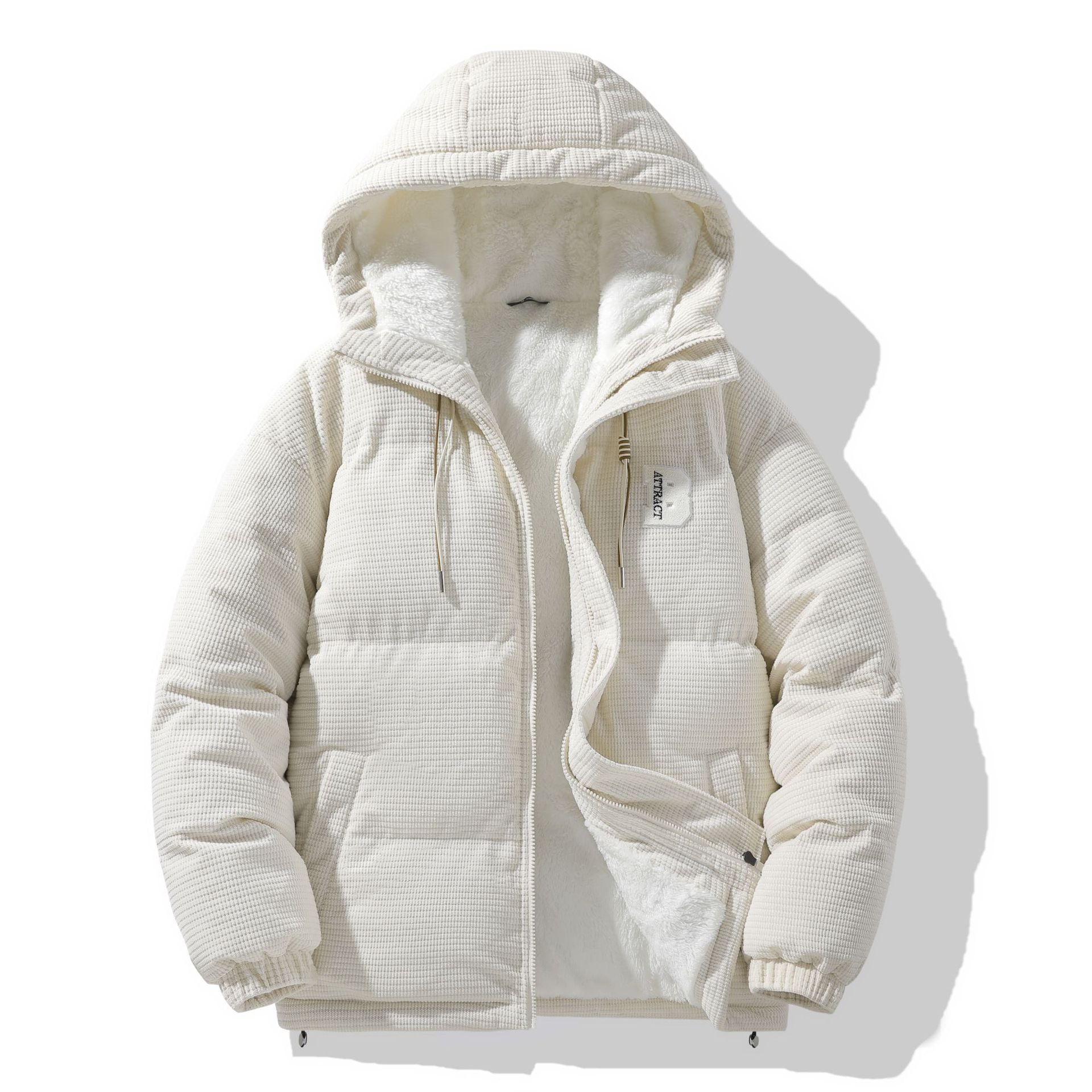 Insulating Men Puffer Jacket - Quilted Corduroy, Winter Khaki 3D Changing Face Moving Picture Frame - Tophatter Daily Deals