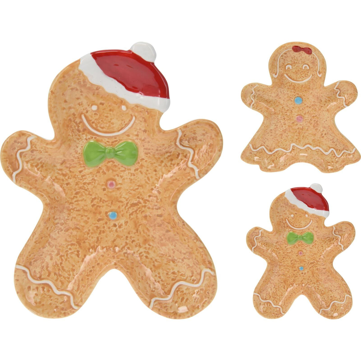 Medium Ceramic Gingerbread Cookie Snack Bowl | Festive Christmas Dish - 24cm Bowl - Tophatter Daily Deals