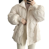 Insulating Cozy Women Quilted Coat - Oversized Cotton Winter 3D Changing Face Moving Picture Frame - Tophatter Daily Deals