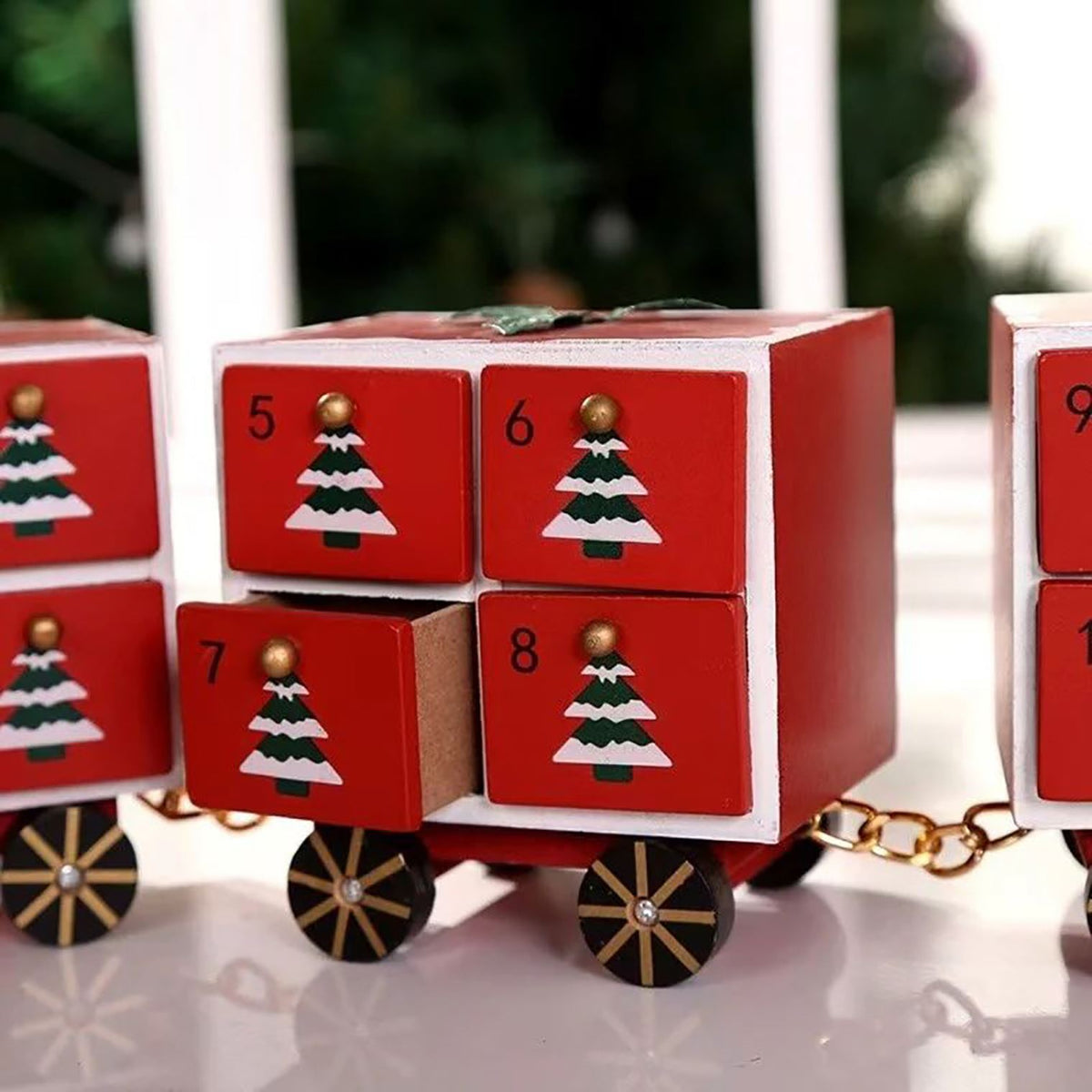 Santa Express Train Christmas Advent Calendar | Wooden Train Advent Calendar Advent Calendar - Tophatter Daily Deals