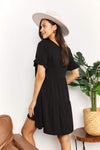 Double Take V-Neck Flounce Sleeve Tiered Dress Casual Dresses - Tophatter Daily Deals