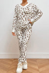 Leopard V-Neck Top and Pants Lounge Set Loungewear Sets - Tophatter Daily Deals