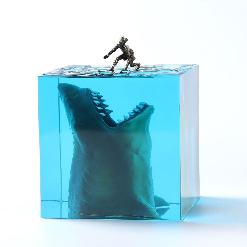 Ocean Shark Surfer Resin Night Light 0 - Tophatter Daily Deals