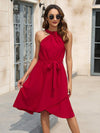 Tied Round Neck Sleeveless Dress Casual Dresses - Tophatter Daily Deals