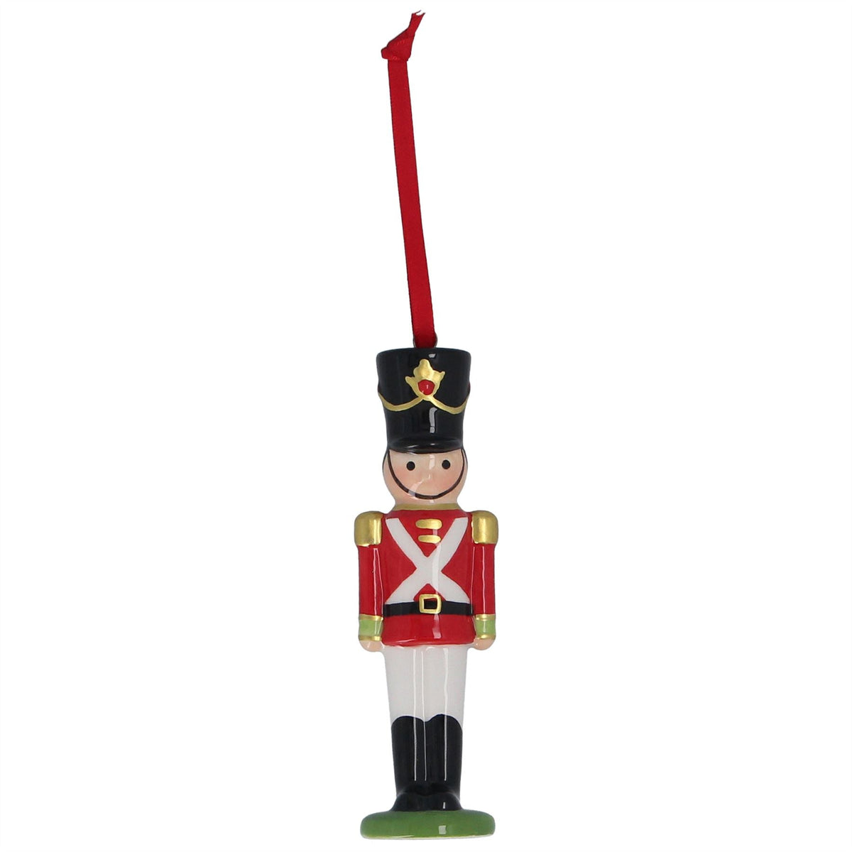 Toy Soldier Christmas Bauble | Red Soldier Ceramic Hanging Tree Ornament - 13cm Baubles - Tophatter Daily Deals