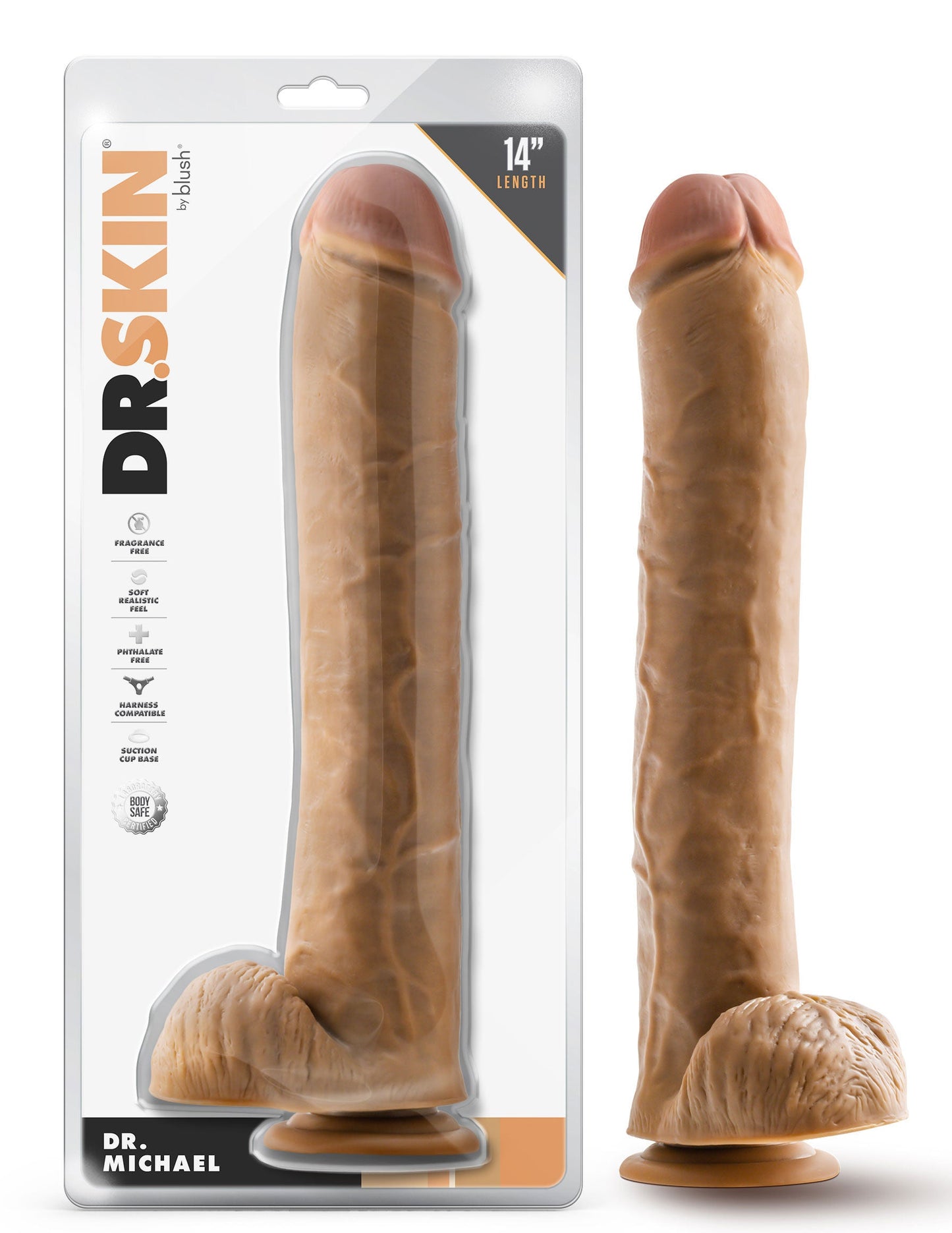 Dr. Michael 14 Inch Beige Realistic Dildo with Suction Base > Dildos > Oversized Toys - Tophatter Daily Deals