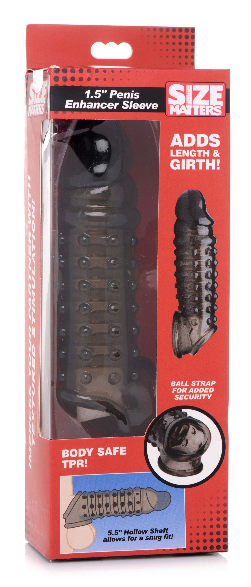 Penis Enhancer Sleeve 1.5in Smoke for Extra Length and Girth > Sex Toys For Men > Penis Sleeves - Tophatter Daily Deals