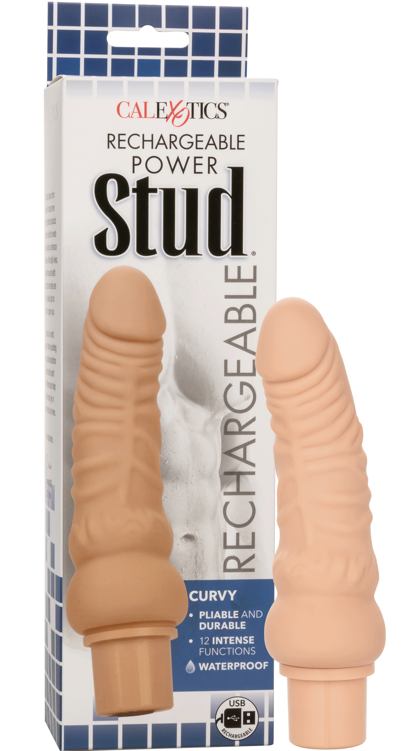 Power Stud Curvy Vibrator Ivory Flexible Silicone 12 Vibration Functions Waterproof > Vibrators > Realistic Vibrators - Tophatter Daily Deals