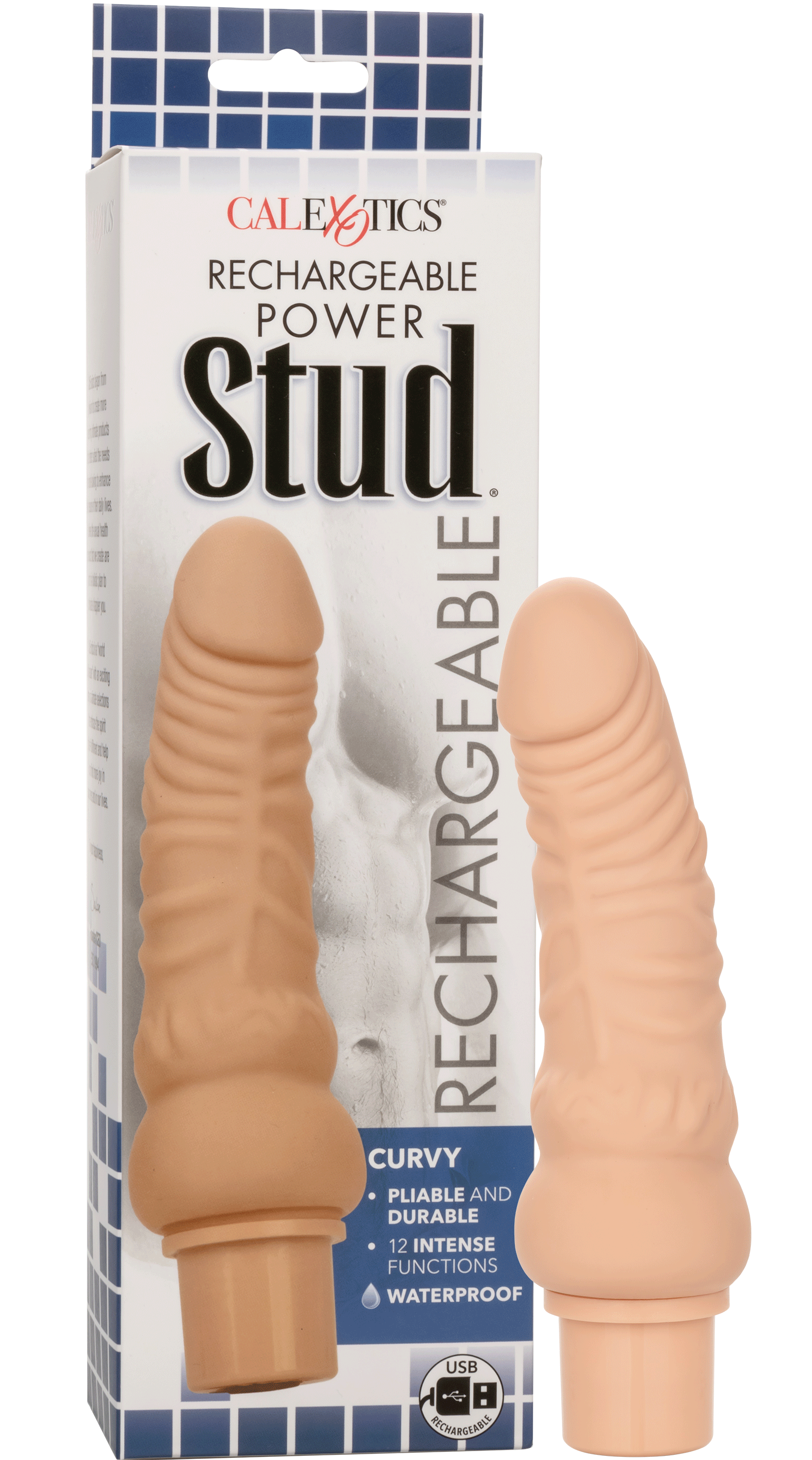 Power Stud Curvy Vibrator Ivory Flexible Silicone 12 Vibration Functions Waterproof > Vibrators > Realistic Vibrators - Tophatter Daily Deals