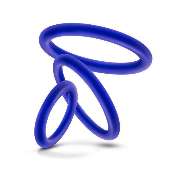 Performance Silicone Cock Ring 3 Pc Set Indigo for Stamina > Cock Ring > Sets - Tophatter Daily Deals