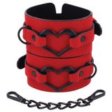 Sex & Mischief Amor Handcuffs in Red Vegan Leather > Bondage Gear > Restraints - Tophatter Daily Deals