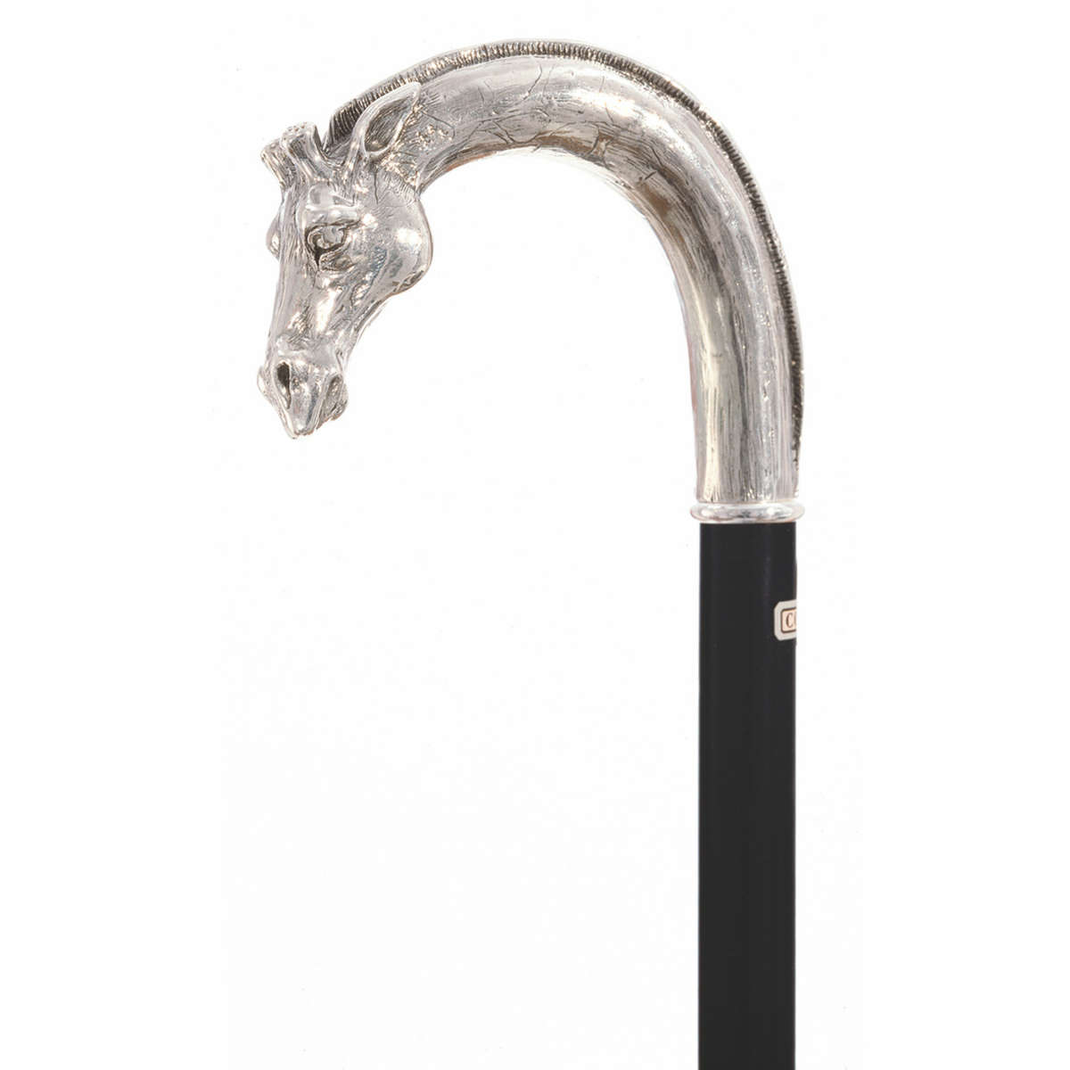 Elegant Italian Giraffe Cane: Silver-Plated Handle & Hardwood Shaft - Tophatter Daily Deals