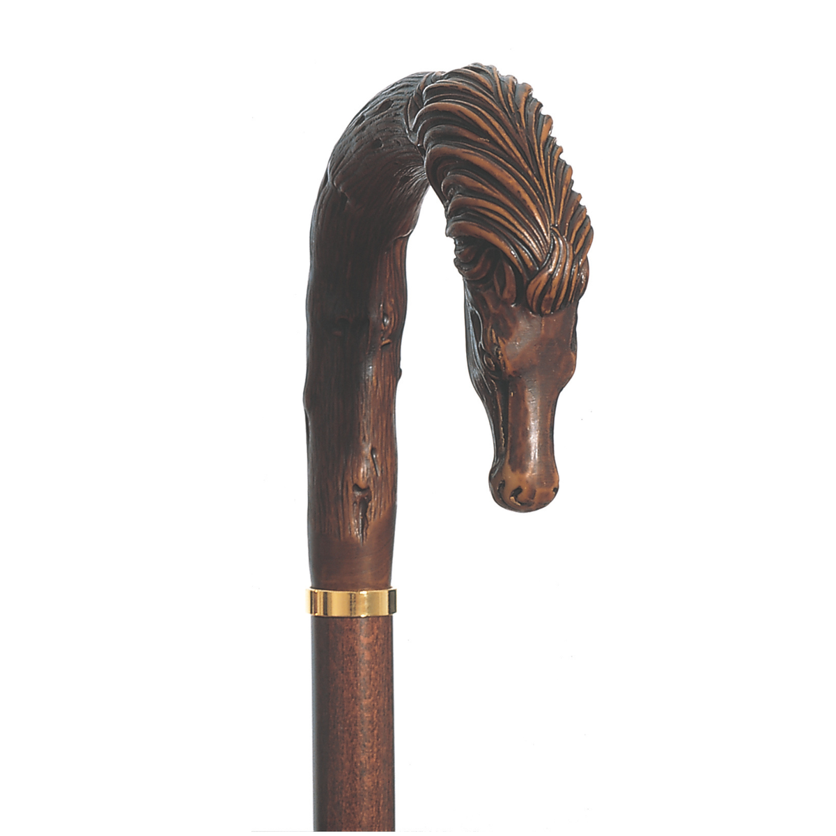 Italian Crafted Horse Head Walking Cane - Elegant Beechwood Design - Tophatter Daily Deals