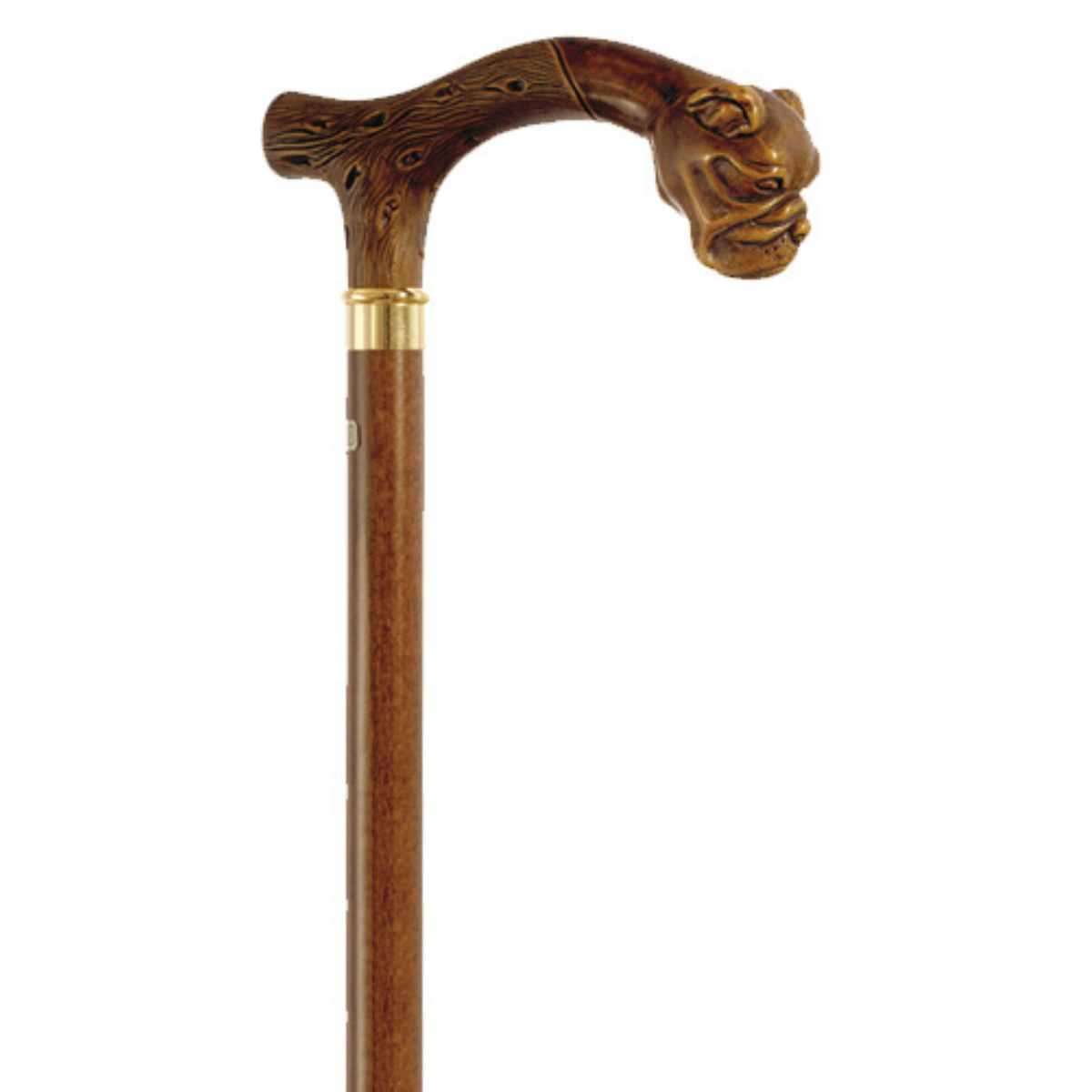 Italian Dog Head Cane - Handcrafted Wood & Brass Walking Aid - Tophatter Daily Deals