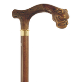 Italian Dog Head Cane - Handcrafted Wood & Brass Walking Aid - Tophatter Daily Deals