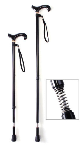 Aluminum Adjustable Derby Cane with Shock Absorber, 32-41 - Tophatter Daily Deals
