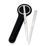 Arezzo Nickel-Plated Scissor & Letter Opener Set with Leather Case Black - Tophatter Daily Deals