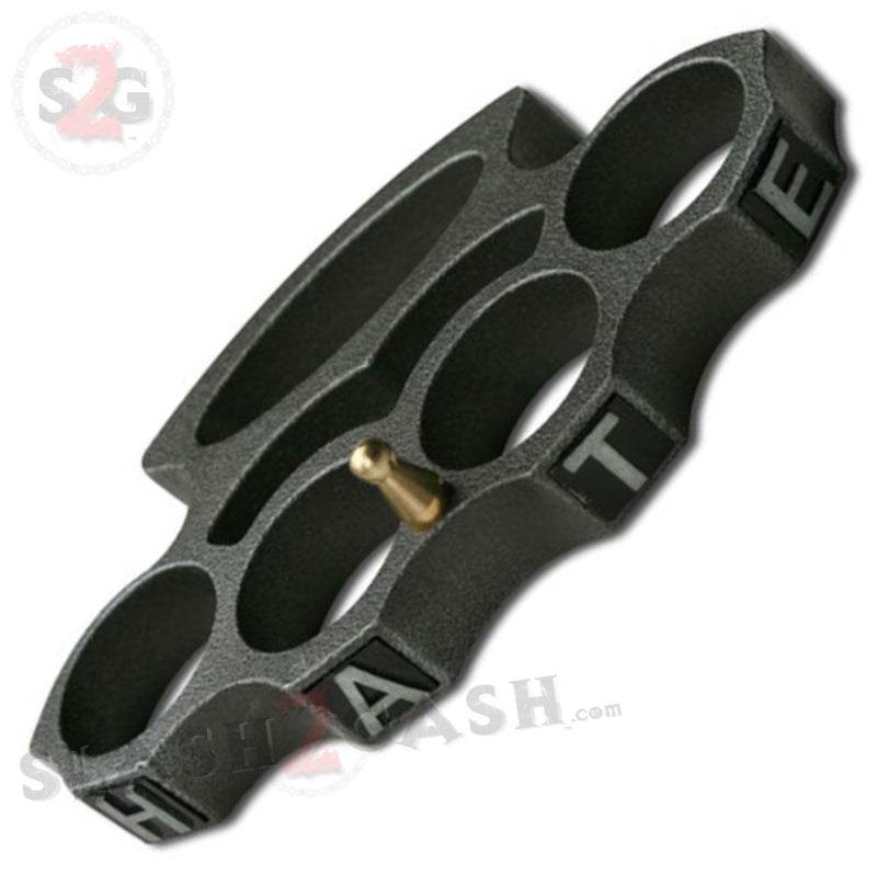 Hate Knuckles Belt Buckle Paperweight - Textured Black Belt Buckle - Tophatter Daily Deals